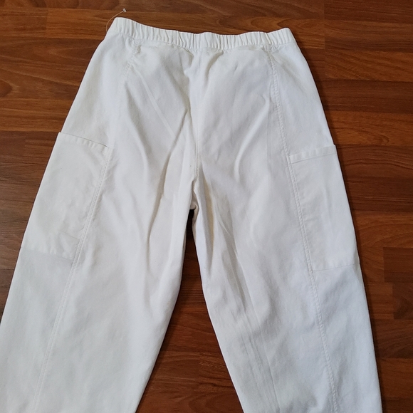 Eileen Fisher White Organic Cotton Hemp Crop Pants Cargo Size S EUC - Picture 8 of 11
